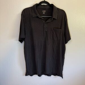 J.Crew Men's Hemp Cotton Blend Dark Heathered Gray Polo Shirt Size XL